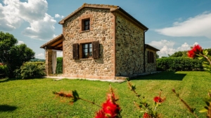 ferienhaus cipresso im landesinneren gemeinschaftspool hausansicht