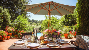 toskana villa mit terrasse ausblick